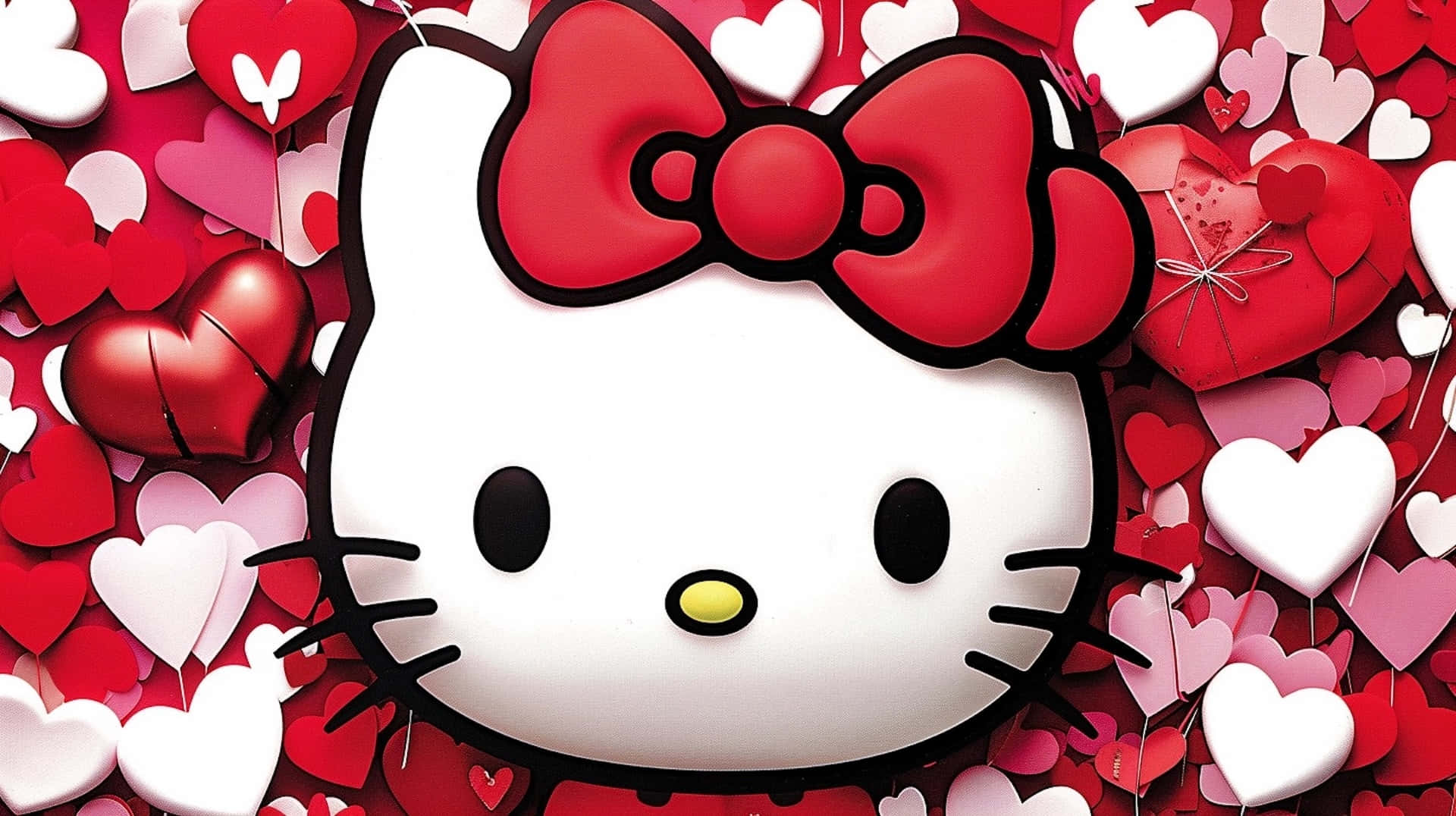 Hello Kitty Valentine Hearts Backdrop Wallpaper