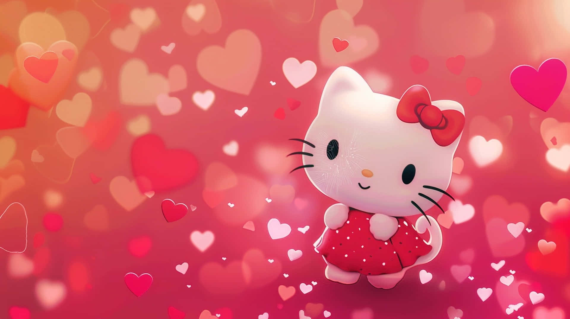 Hello Kitty Valentine Hearts Background Wallpaper