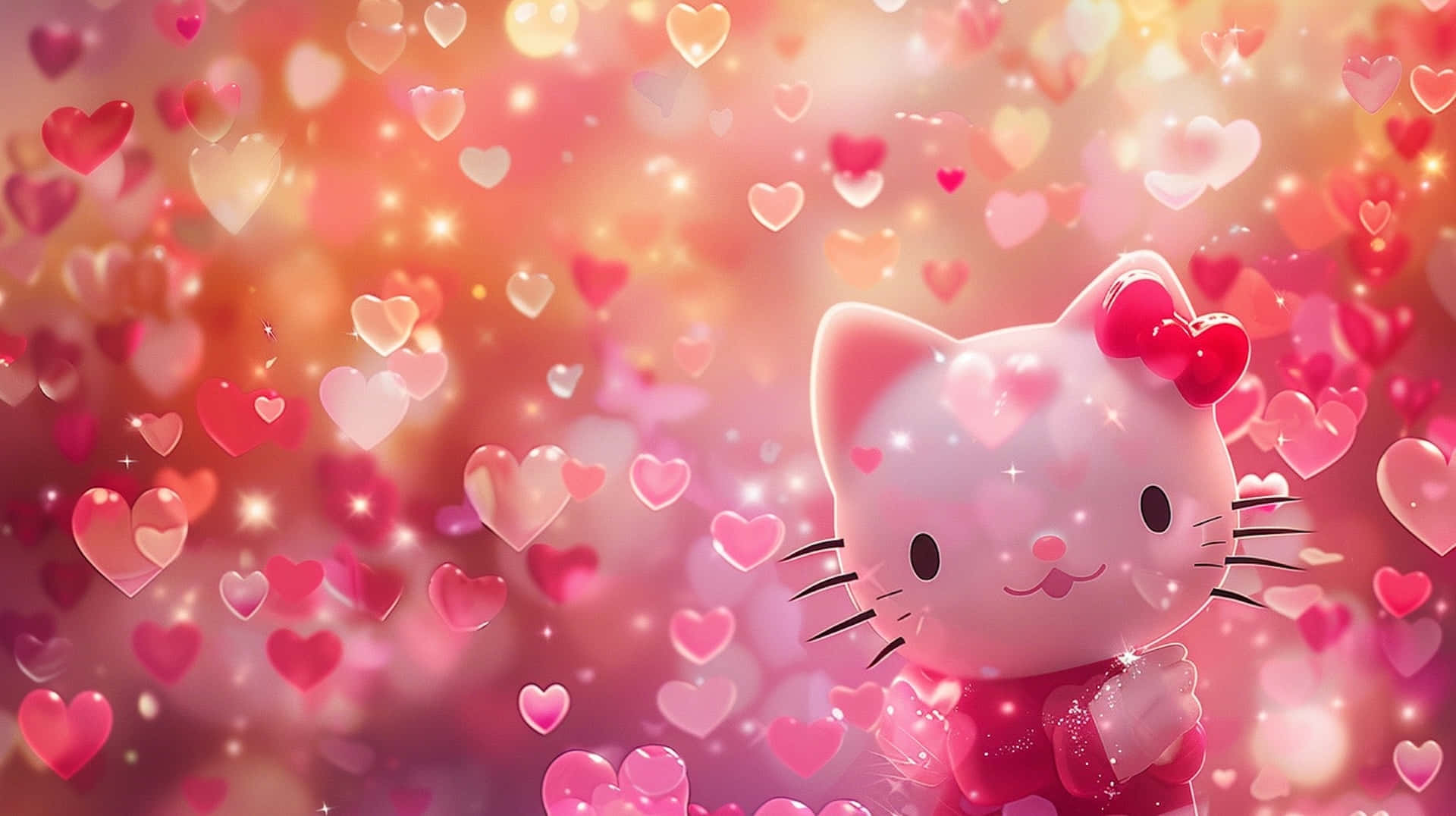 Hello Kitty Valentine Hearts Background Wallpaper