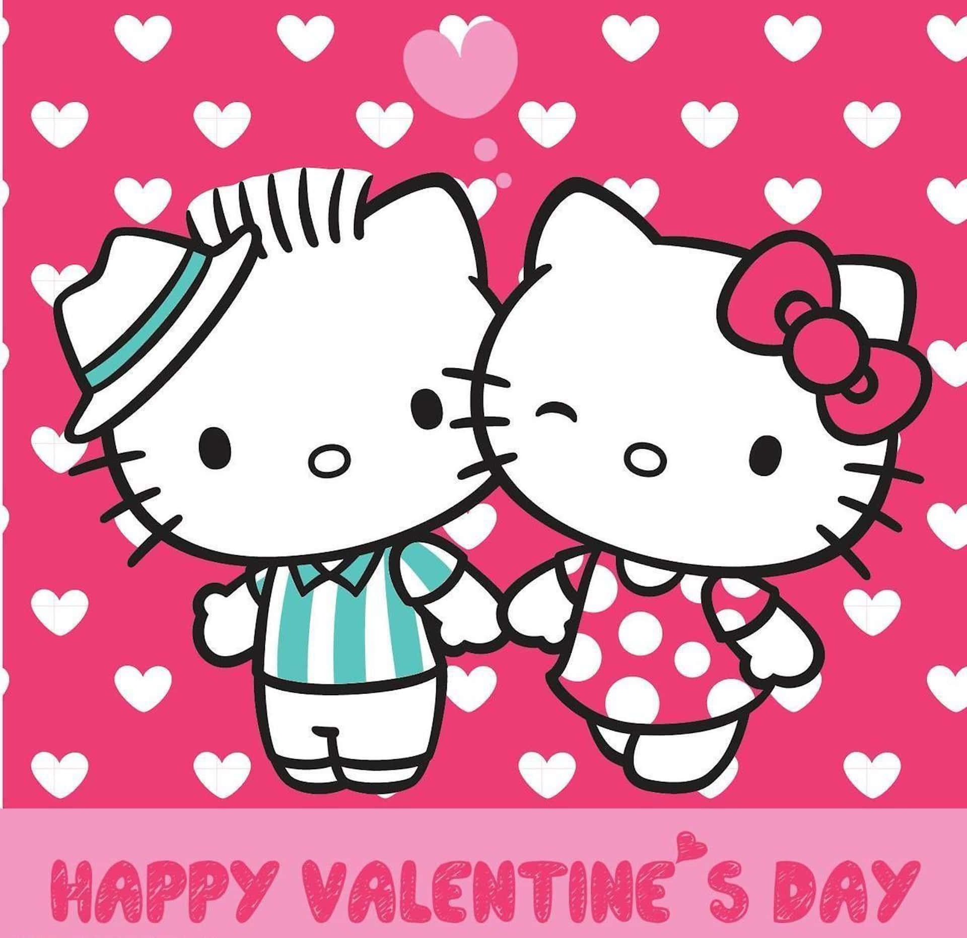 Hello Kitty Valentines Day Celebration Wallpaper