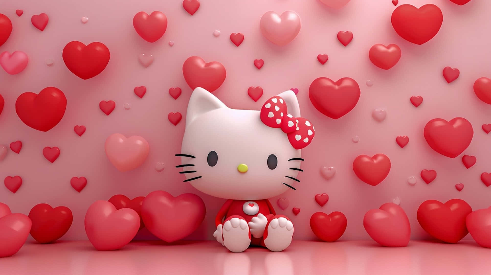 Hello Kitty Valentines Day Hearts Backdrop Wallpaper