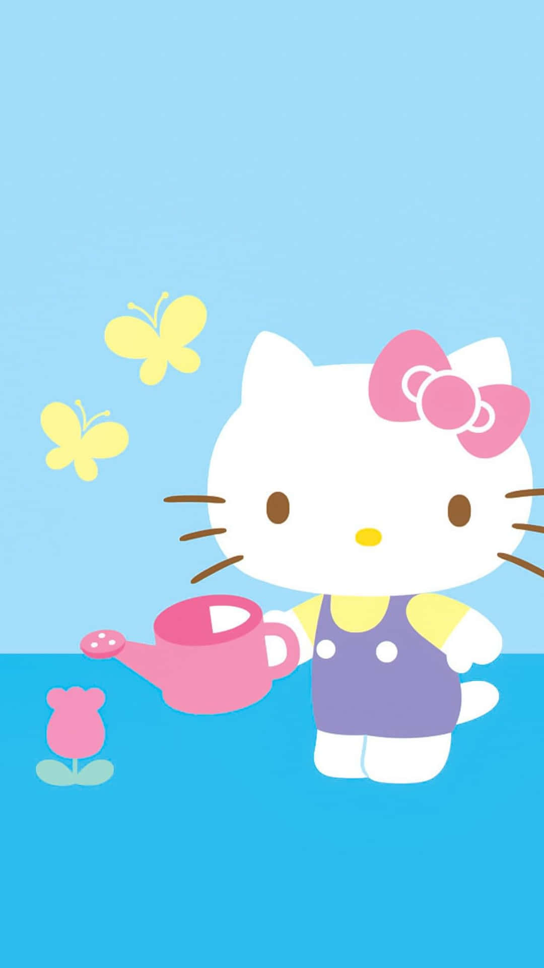 Hello Kitty Watering Flower Wallpaper