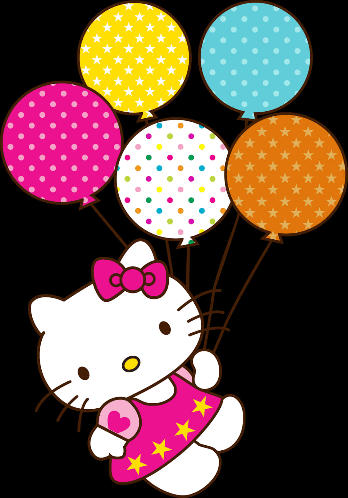 Hello Kitty With Balloons PNG