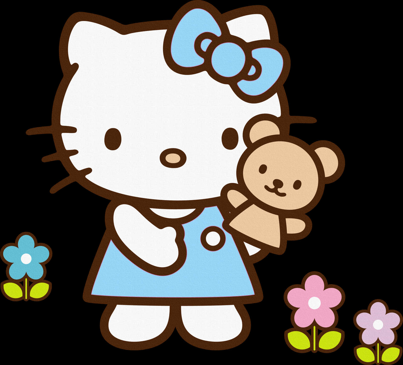 Hello Kitty With Teddy Bear PNG