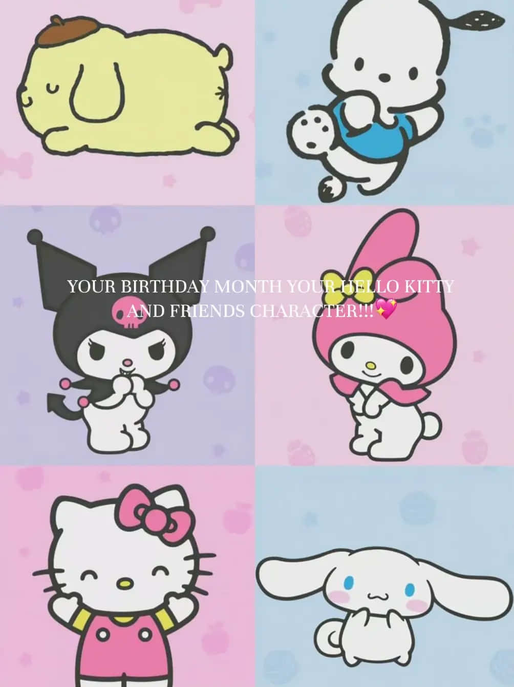 Hello Kittyand Friends Birthday Characters Wallpaper