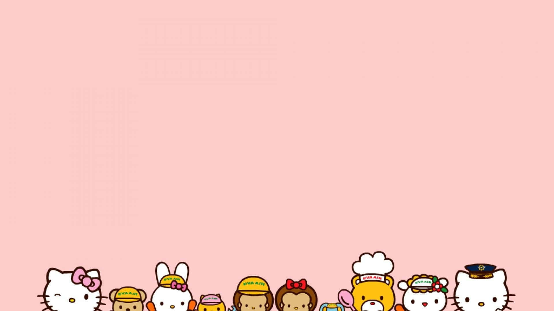 Hello Kittyand Friends Cartoon Lineup Wallpaper
