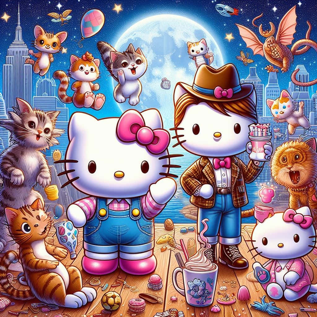 Hello Kittyand Friends Magical Night Wallpaper