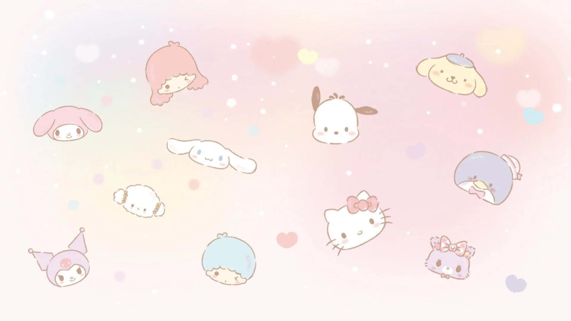 Hello Kittyand Friends Pastel Wallpaper Wallpaper