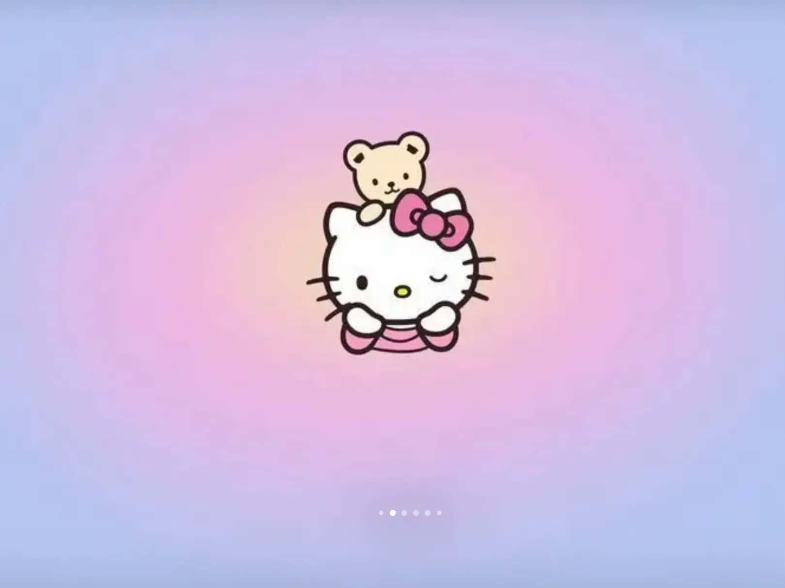 Hello Kittyand Teddy Bear Illustration Wallpaper