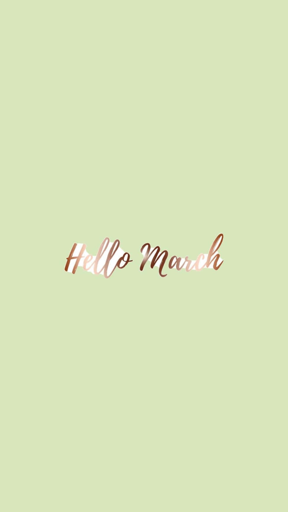 Hello March Greeting Pastel Background Wallpaper