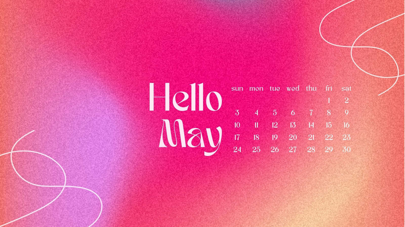 Hello May Calendar Aesthetic Wallpaper