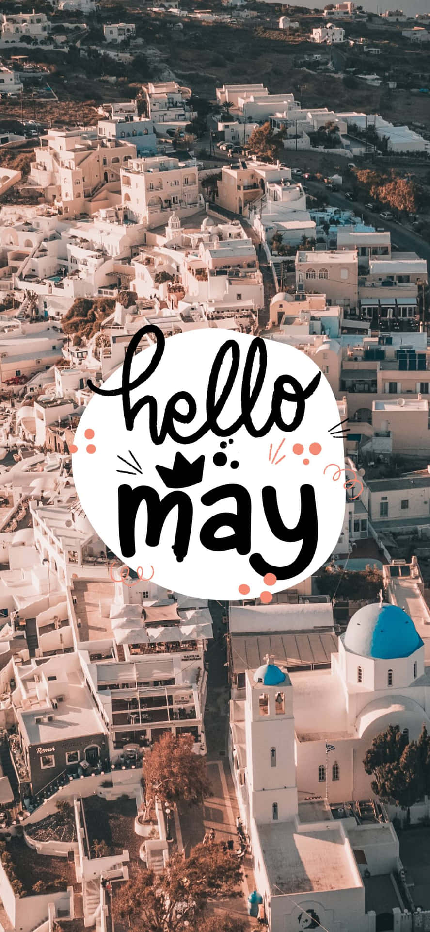 Hello_ May_ Greek_ Island_ View Wallpaper