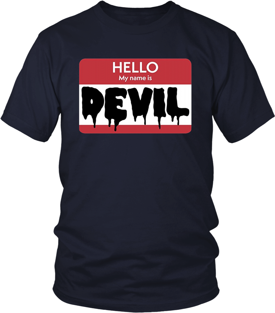 Hello My Name Is Devil T Shirt PNG