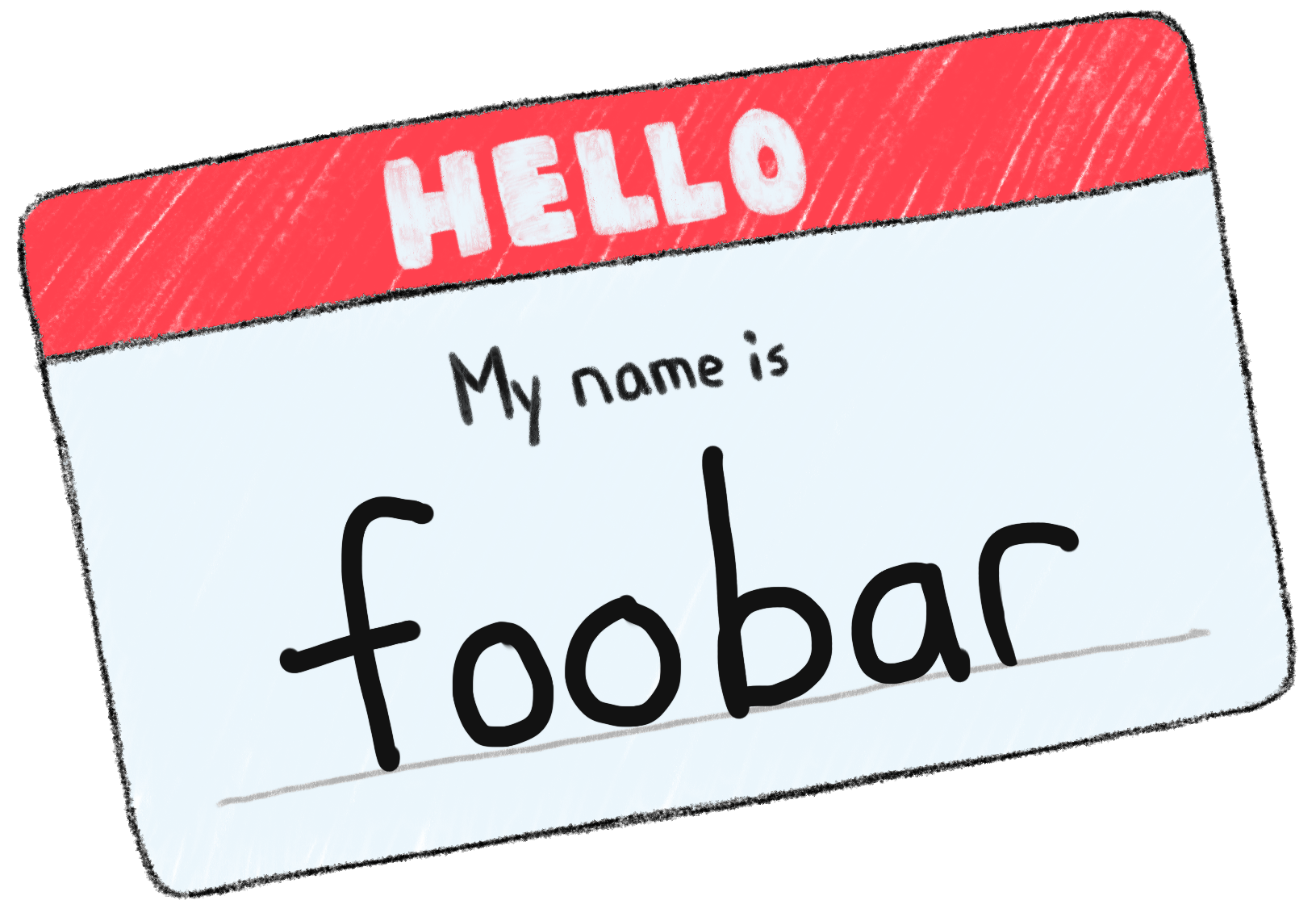 Hello My Name Is Foobar Name Tag PNG