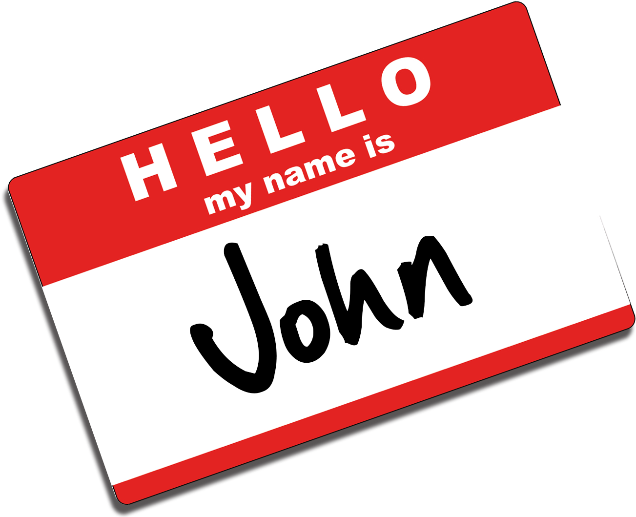 Hello My Name Is John Name Tag PNG