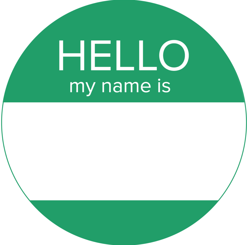 Hello My Name Is Sticker Template PNG