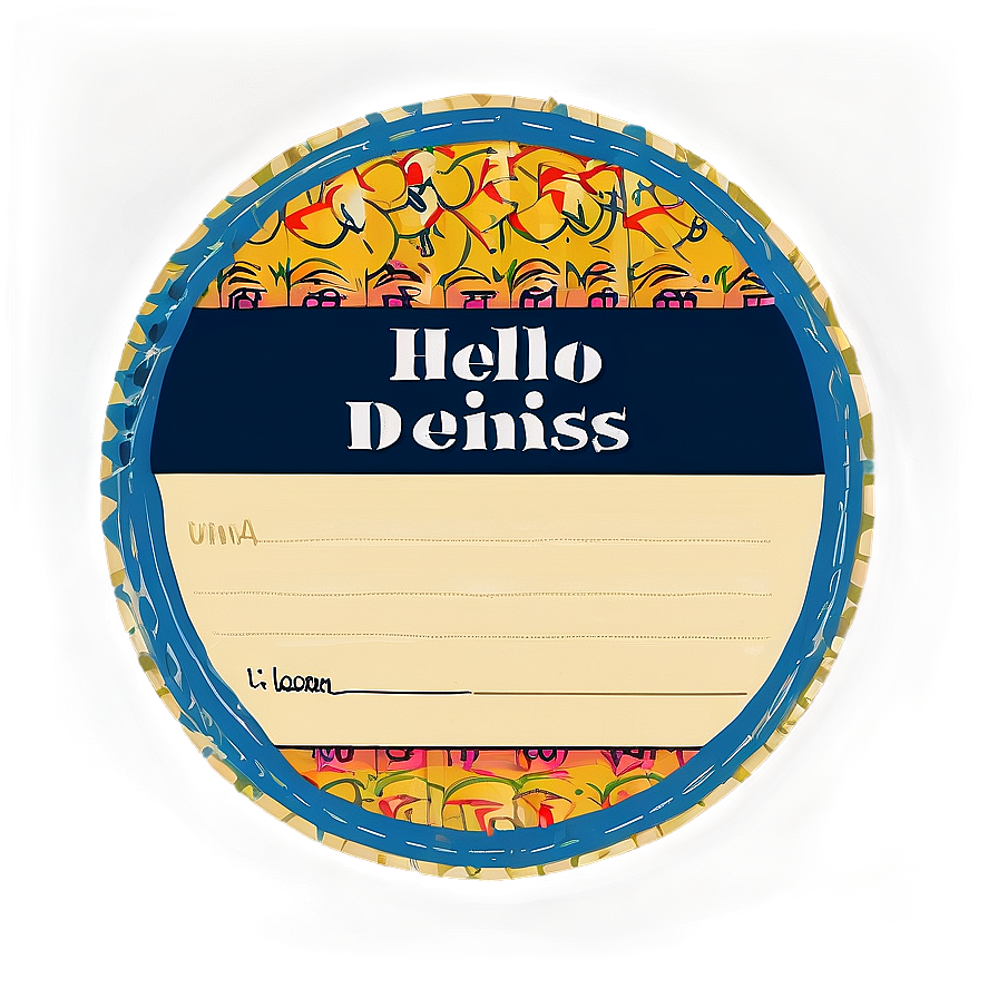 Hello My Name Is Unique Design Label Png 05252024 PNG