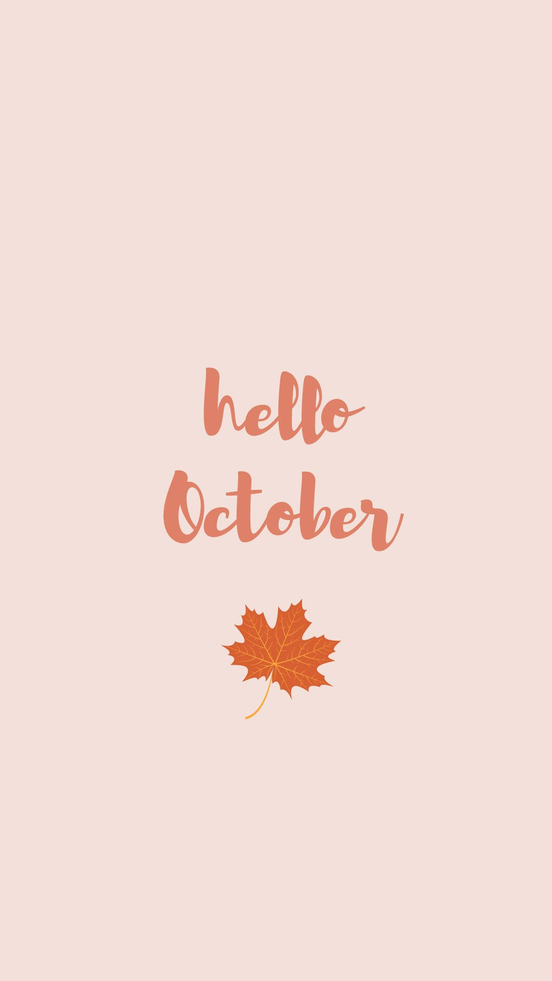 Hello October With Maple Leaf Wallpaper