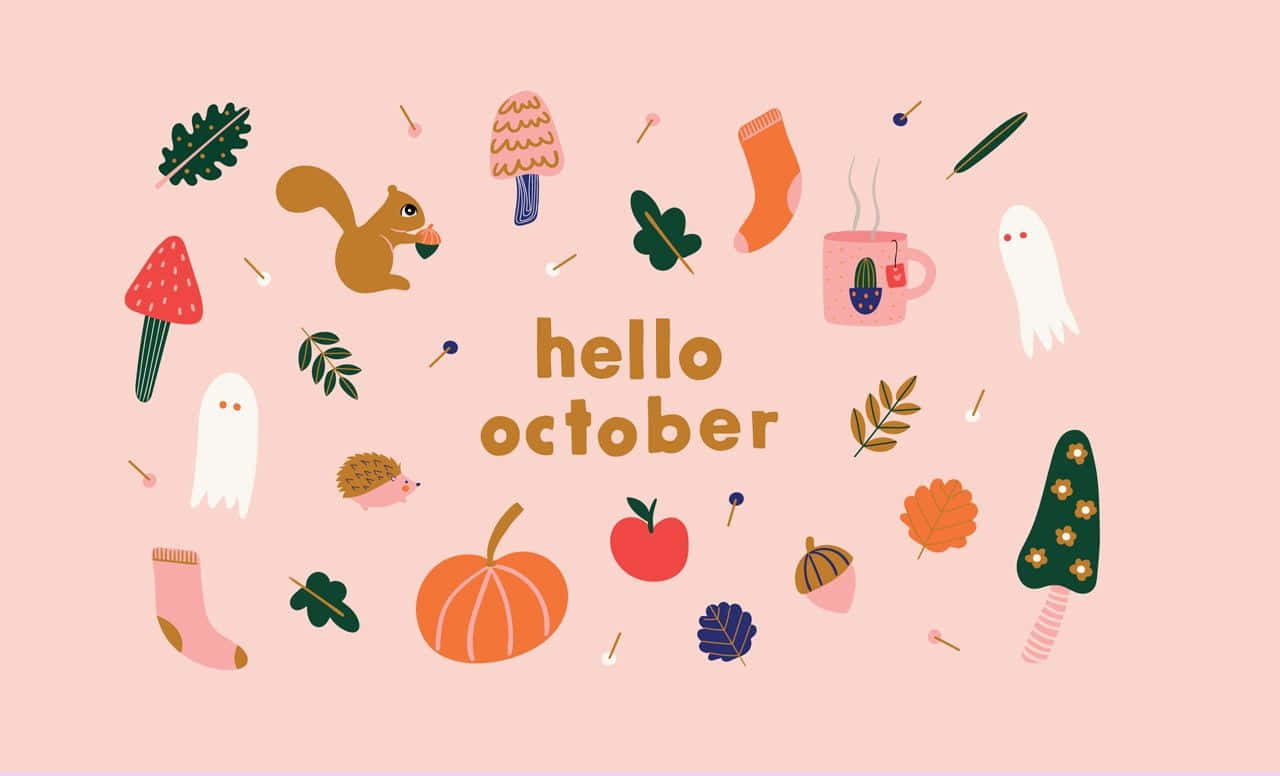 Willkommenim Oktober Mit Einem Festlichen Kürbis! Wallpaper