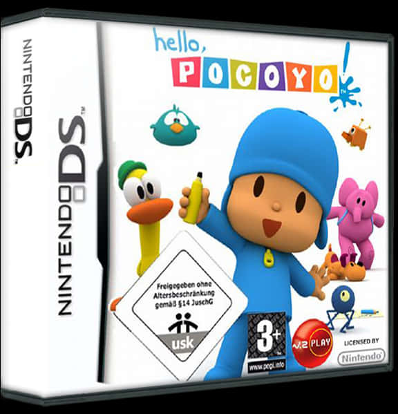 Hello Pocoyo Nintendo D S Game Cover PNG