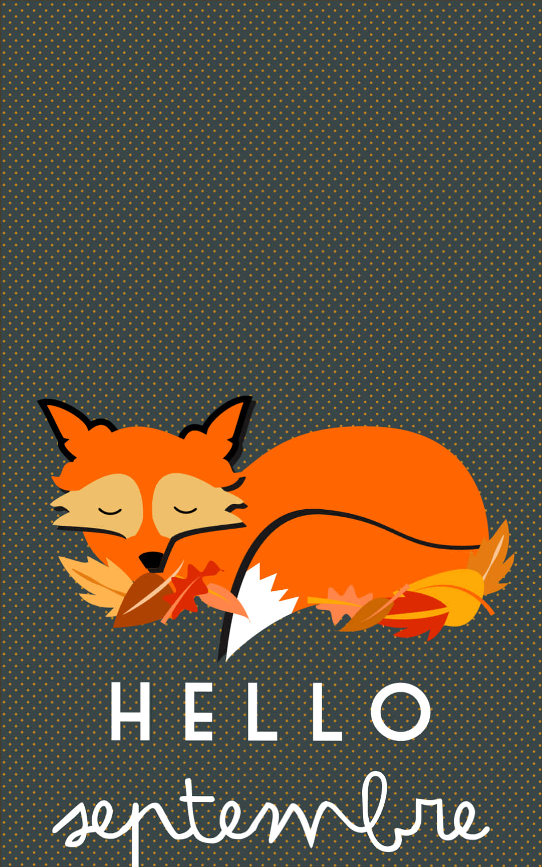 Hello September Greeting Animated Fox Wallpaper