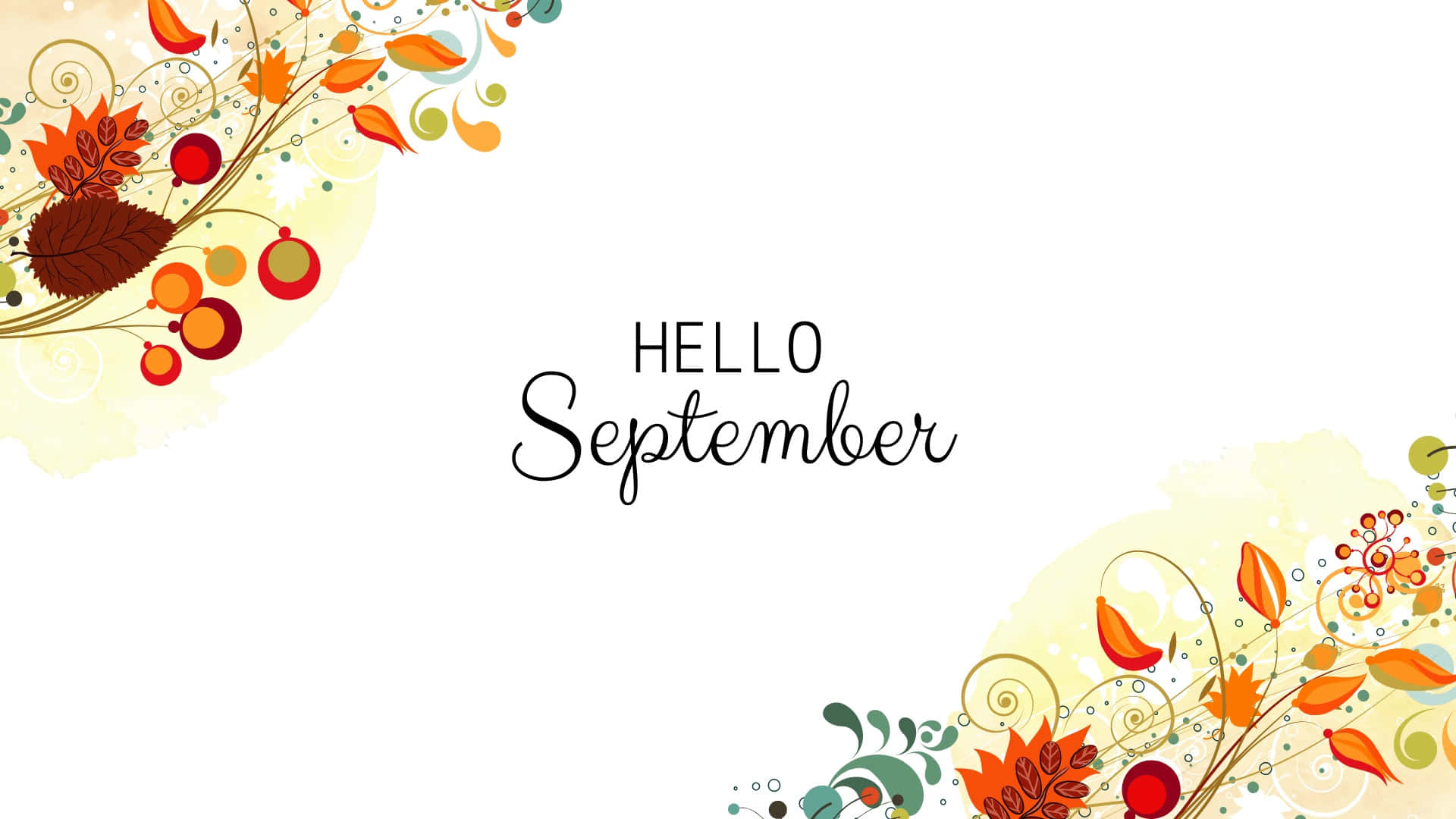 Hello September Autumn Greeting Wallpaper