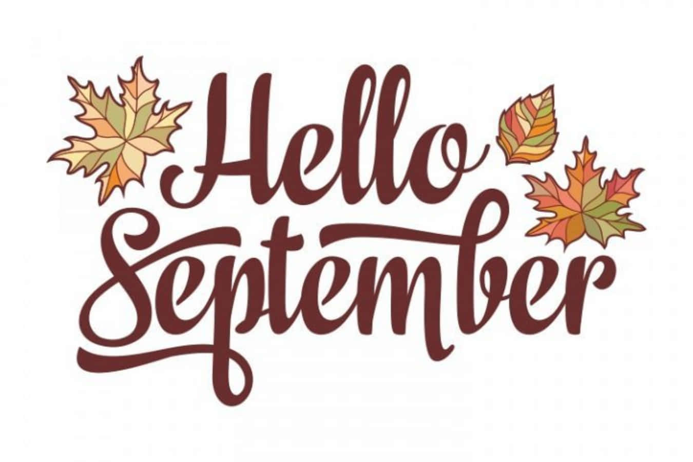 Hello September Artistic Text Greeting Wallpaper