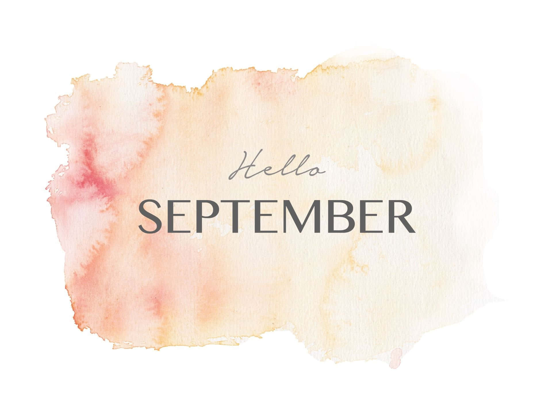 Hello September Watercolor Background Wallpaper