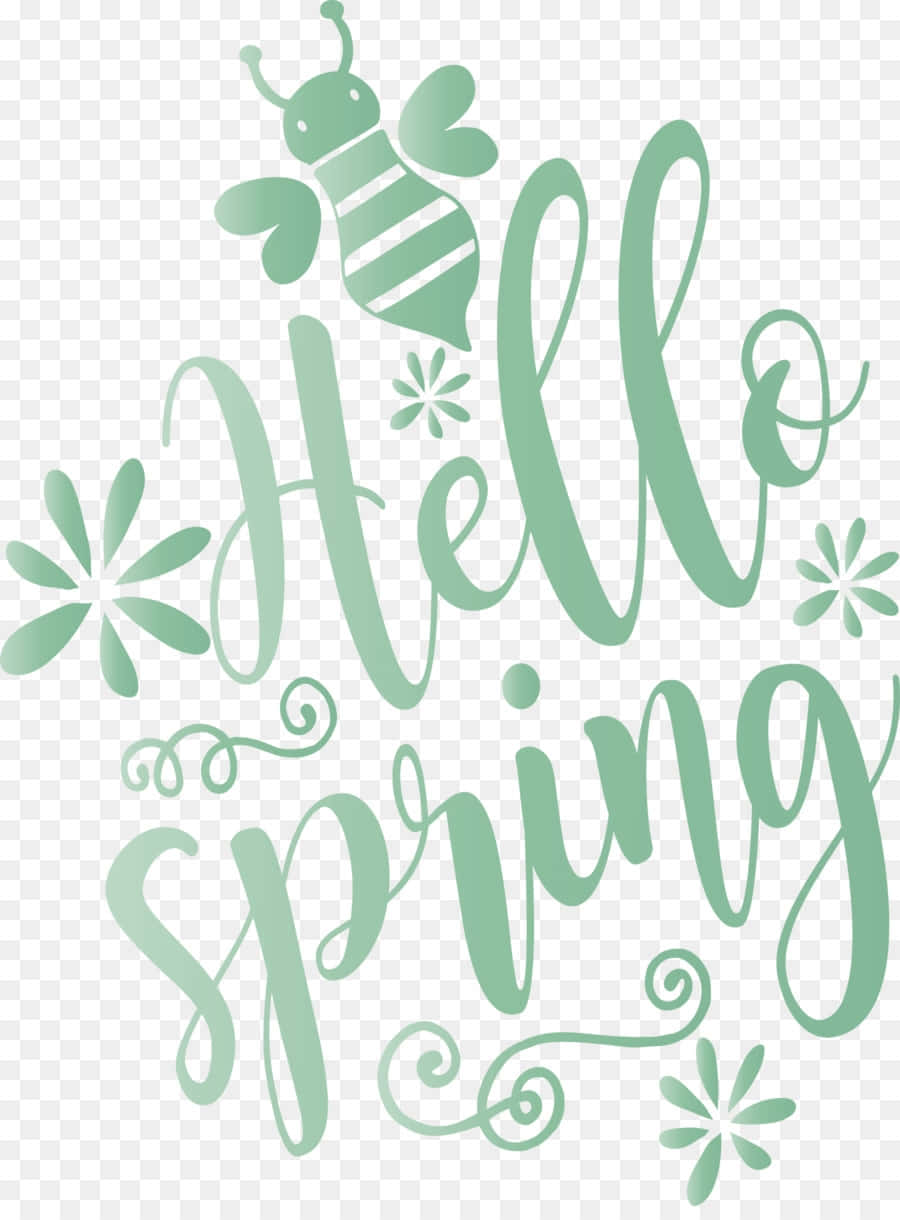 Hello Spring Bee Graphic Wallpaper