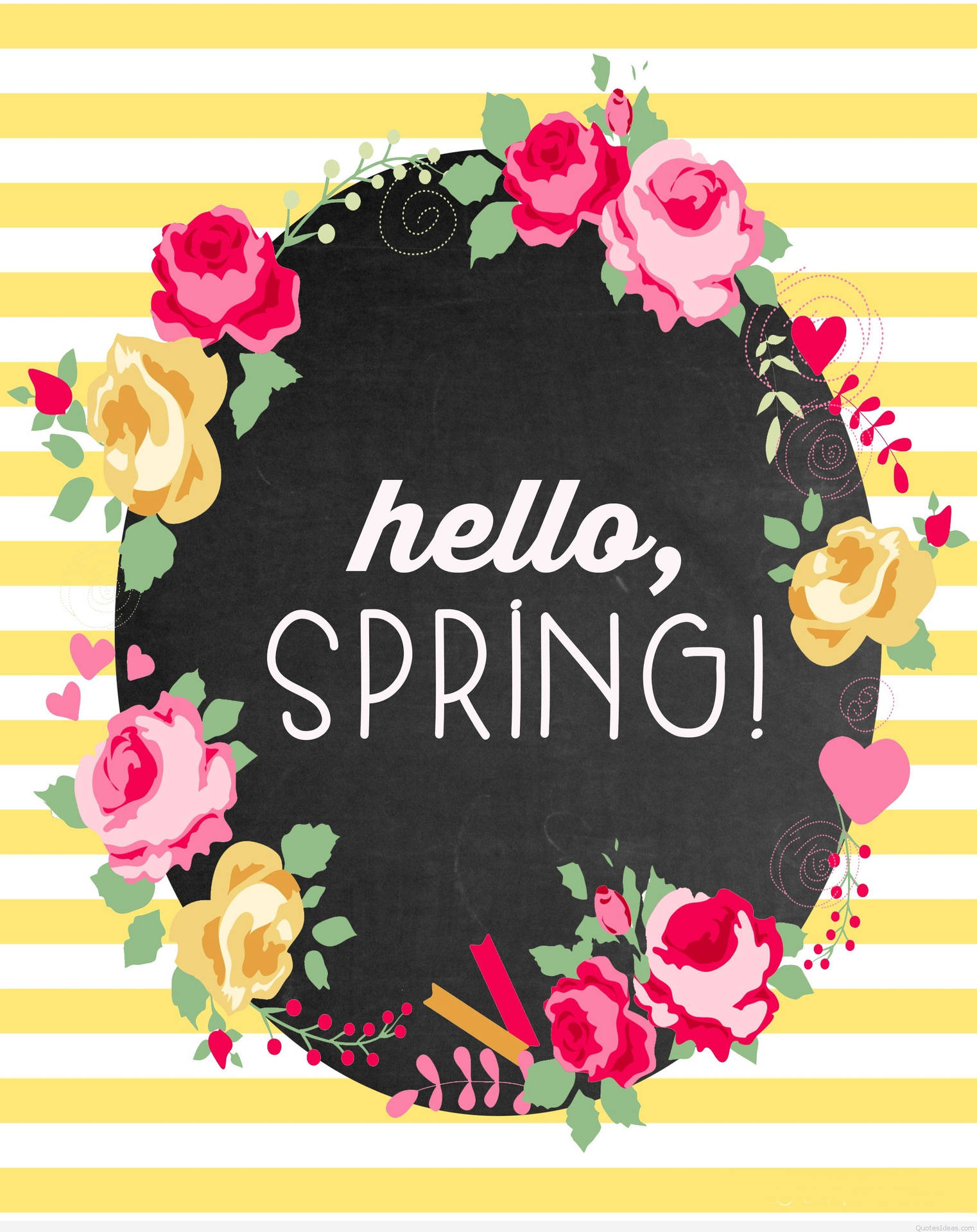 Hello Spring Floral Design Wallpaper