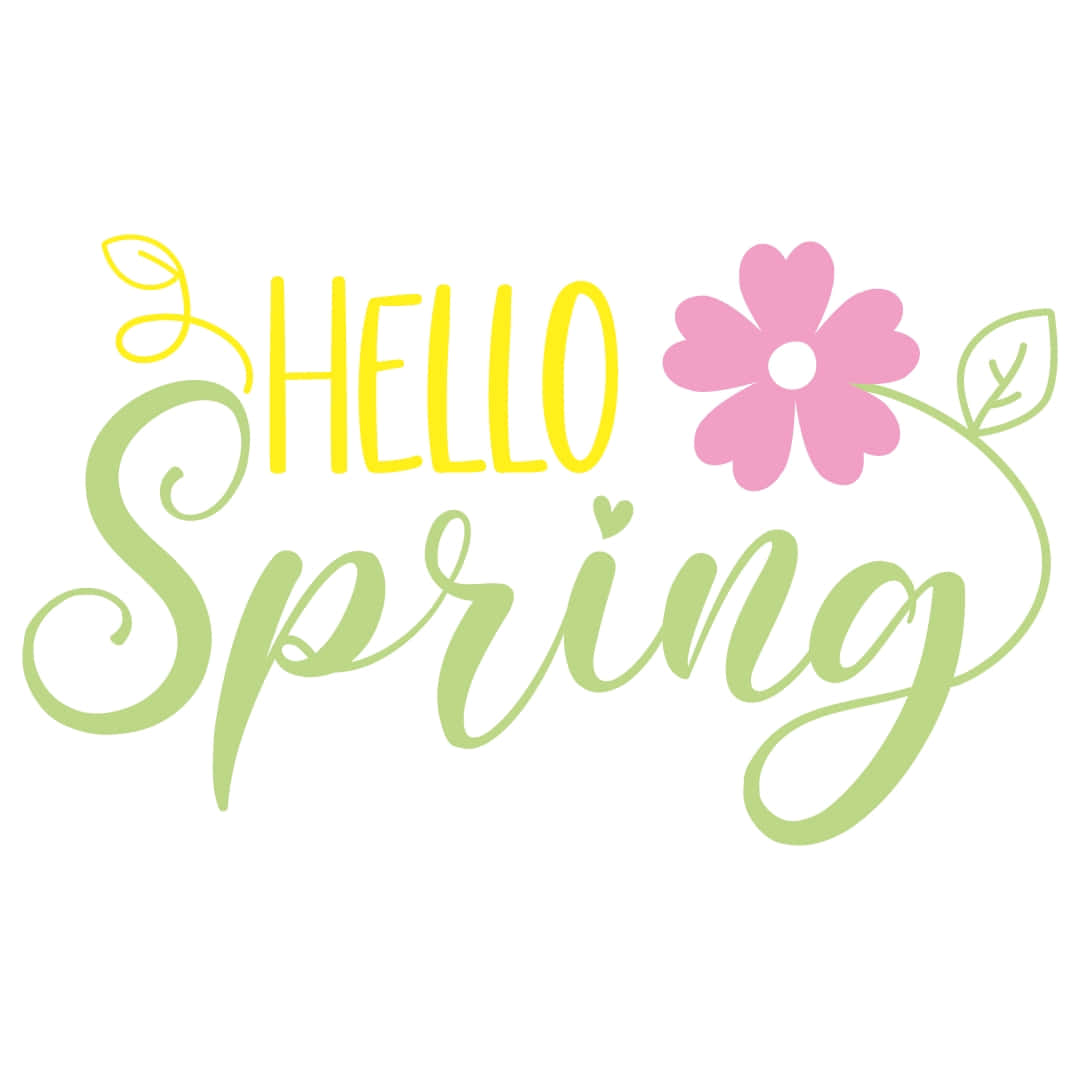 Hello Spring Floral Greeting Wallpaper