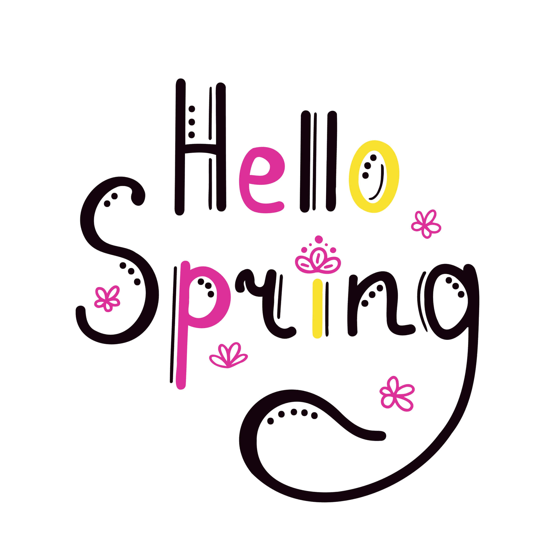 Hello Spring Greeting Graphic Wallpaper
