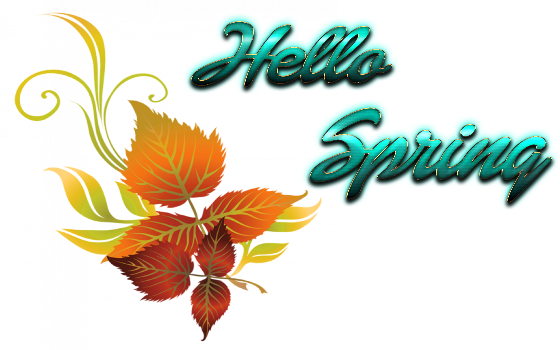Hello Spring Greeting Graphic PNG