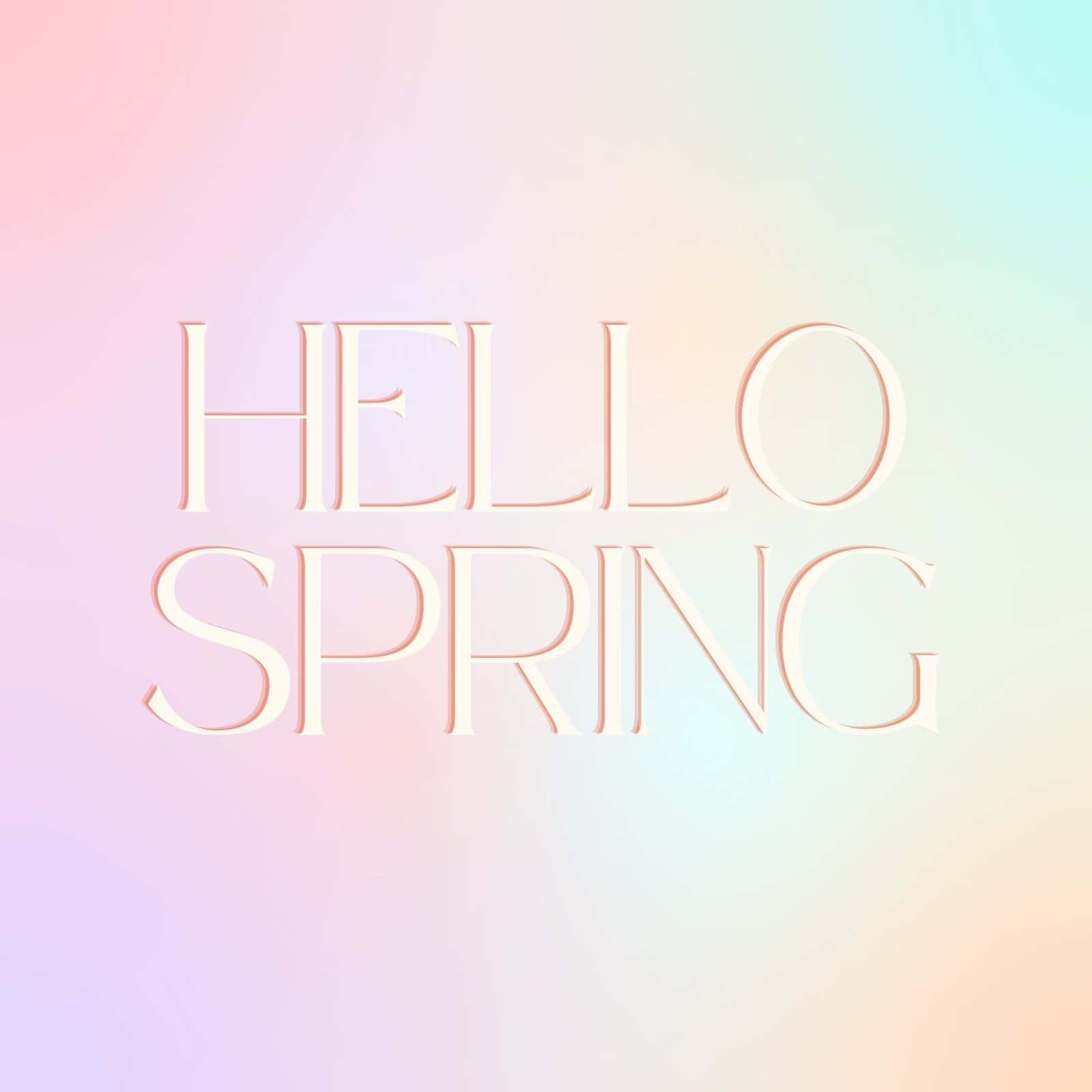 Hello Spring Pastel Rainbow Backdrop Wallpaper