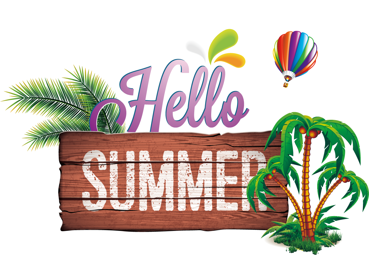Hello Summer Greeting PNG