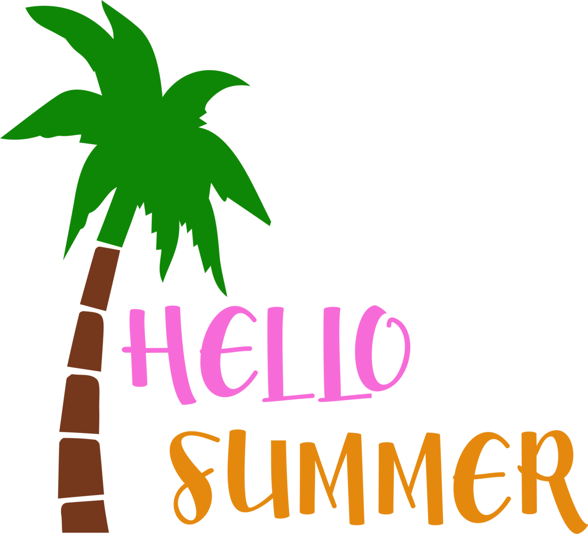 Download Hello Summer Palm Tree Clipart | Wallpapers.com