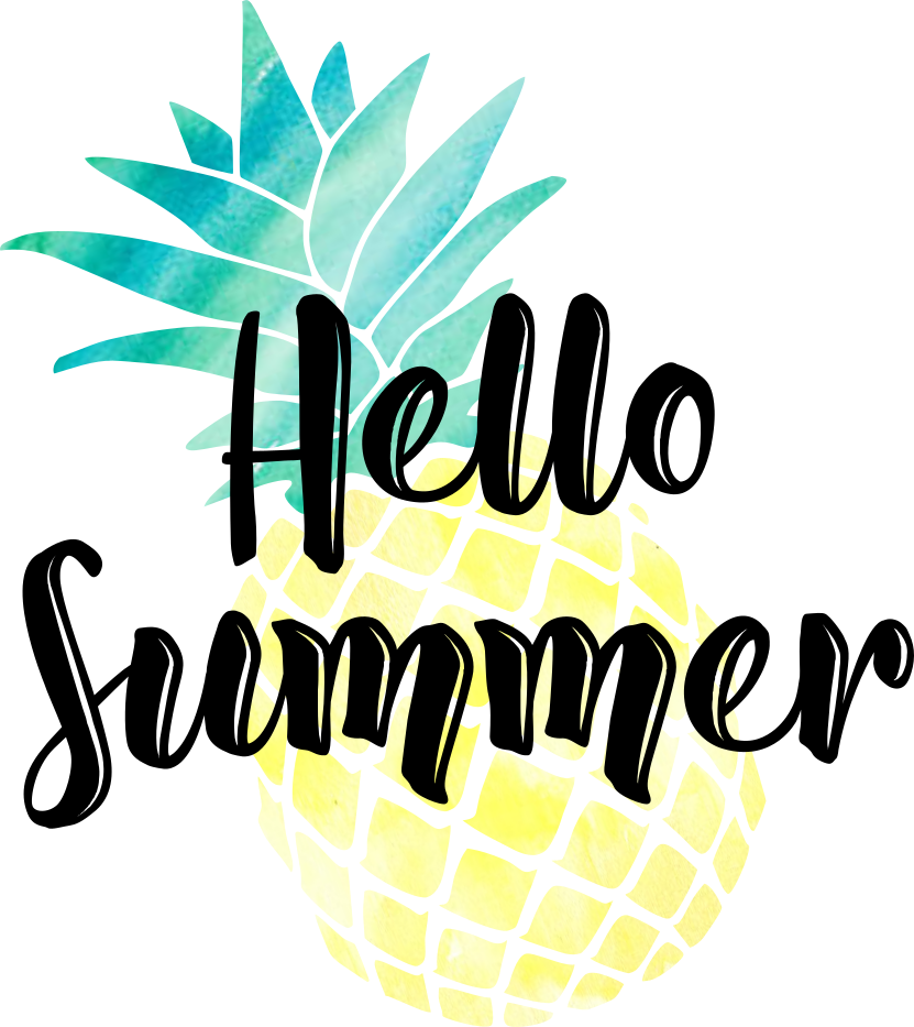 Hello Summer Pineapple Clipart PNG