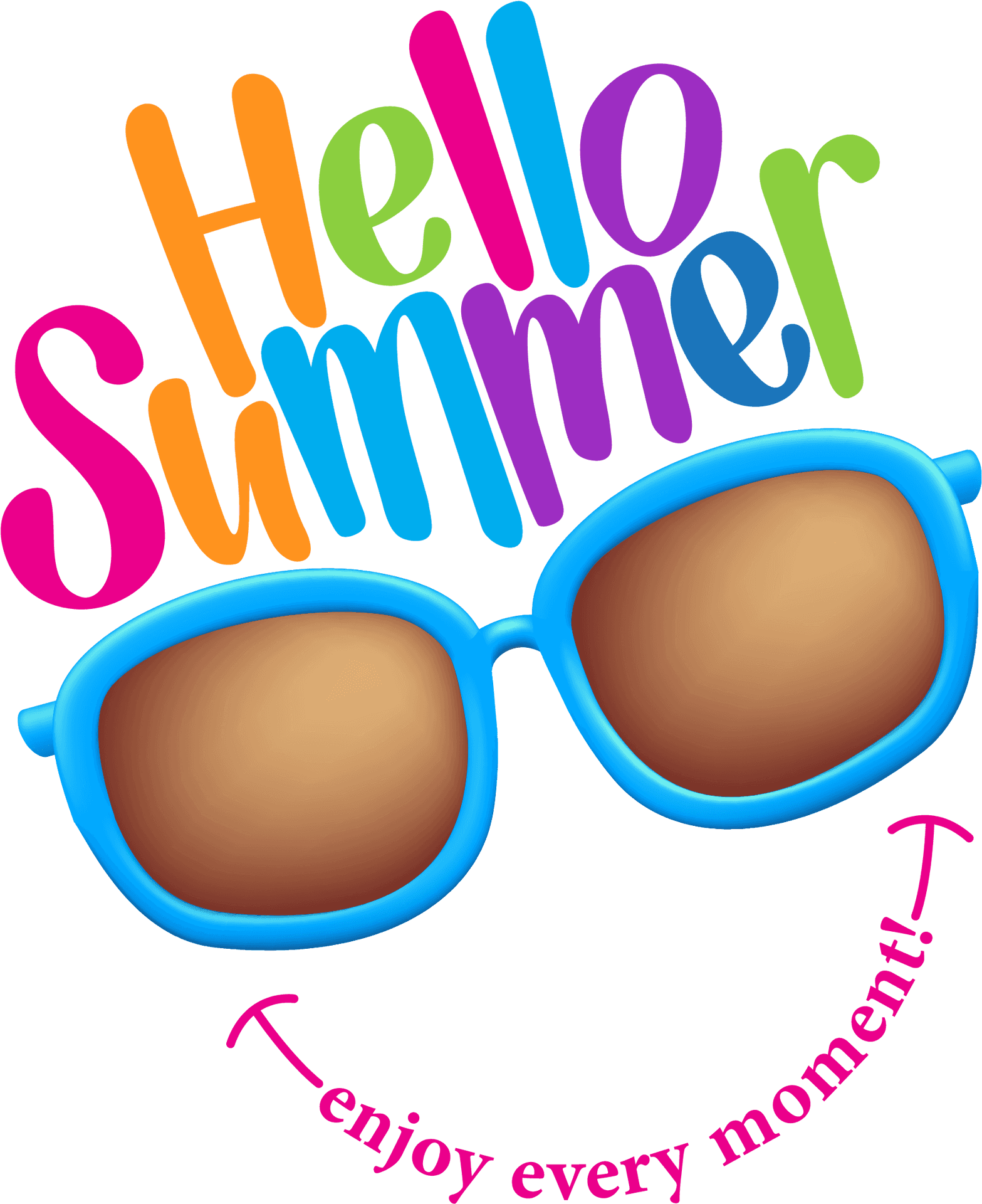 Hello Summer Sunglasses Clipart PNG