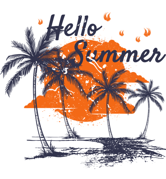 Hello Summer Tropical Graphic PNG