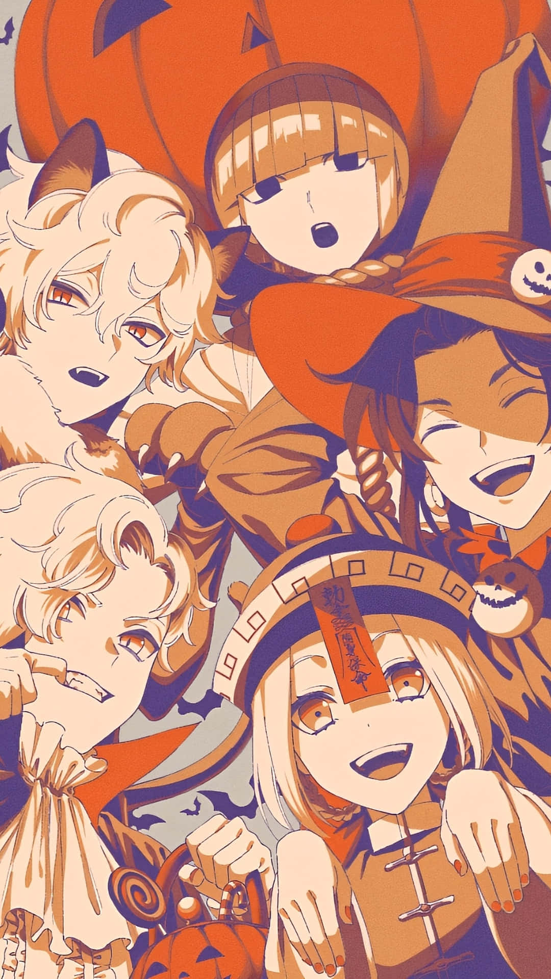 Hells Paradise Jigokuraku Characters Halloween Theme Wallpaper