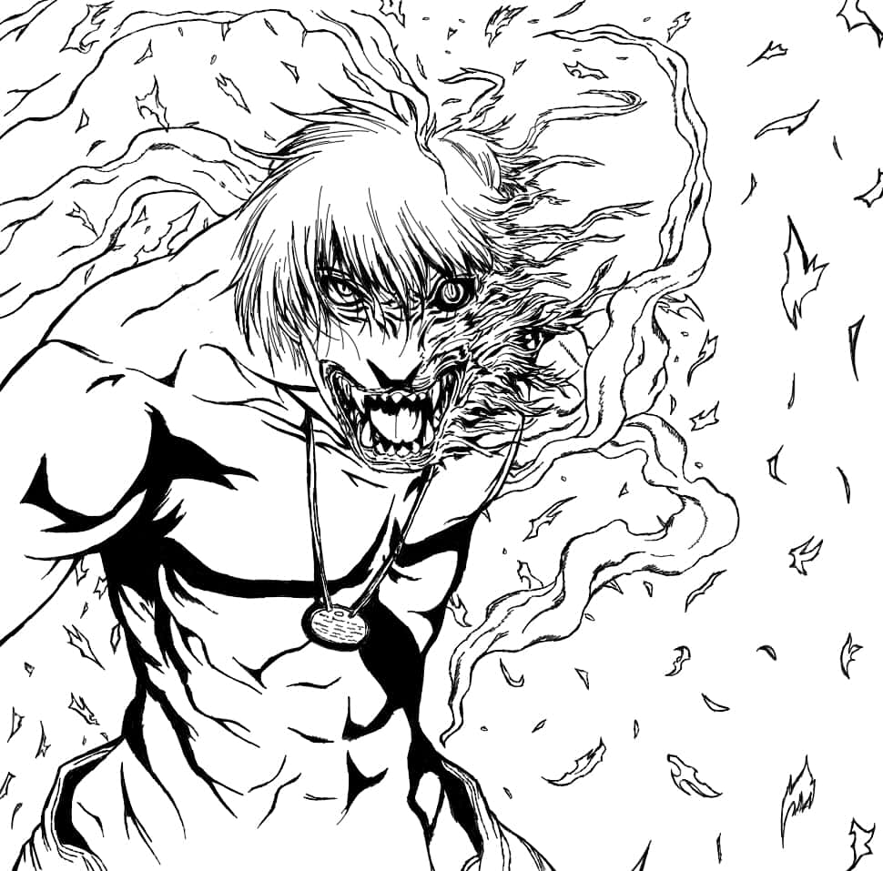 Transformation Du Capitaine Hellsing En Loup-garou Fond d'écran