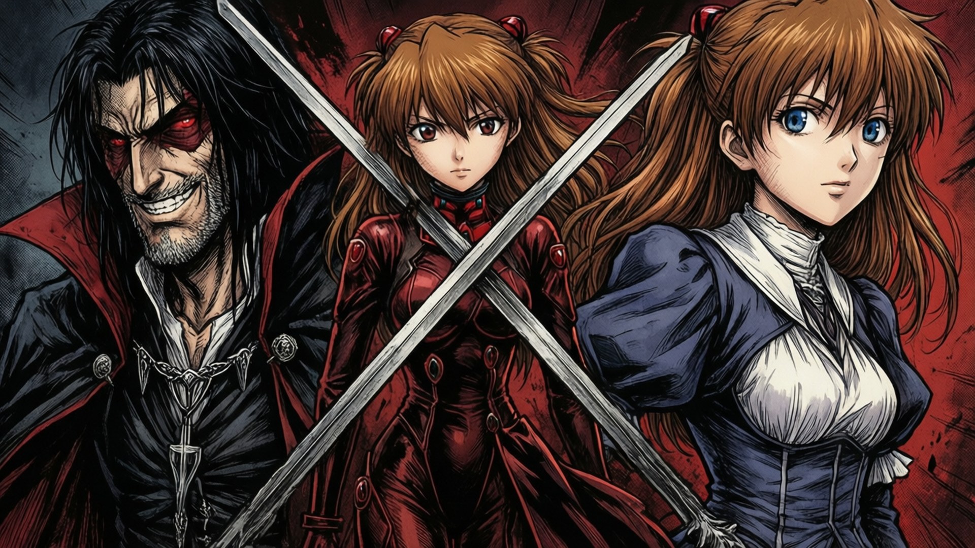 Hellsing Trio Collage Papéis de Parede