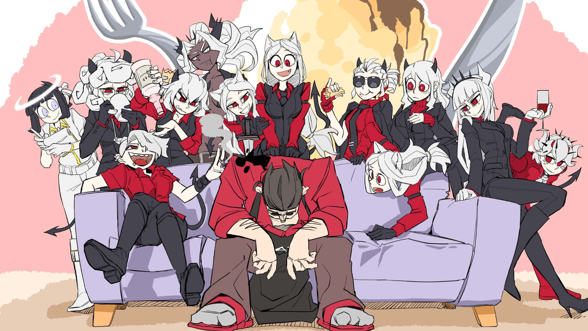 Helltaker Demon Squad Wallpaper