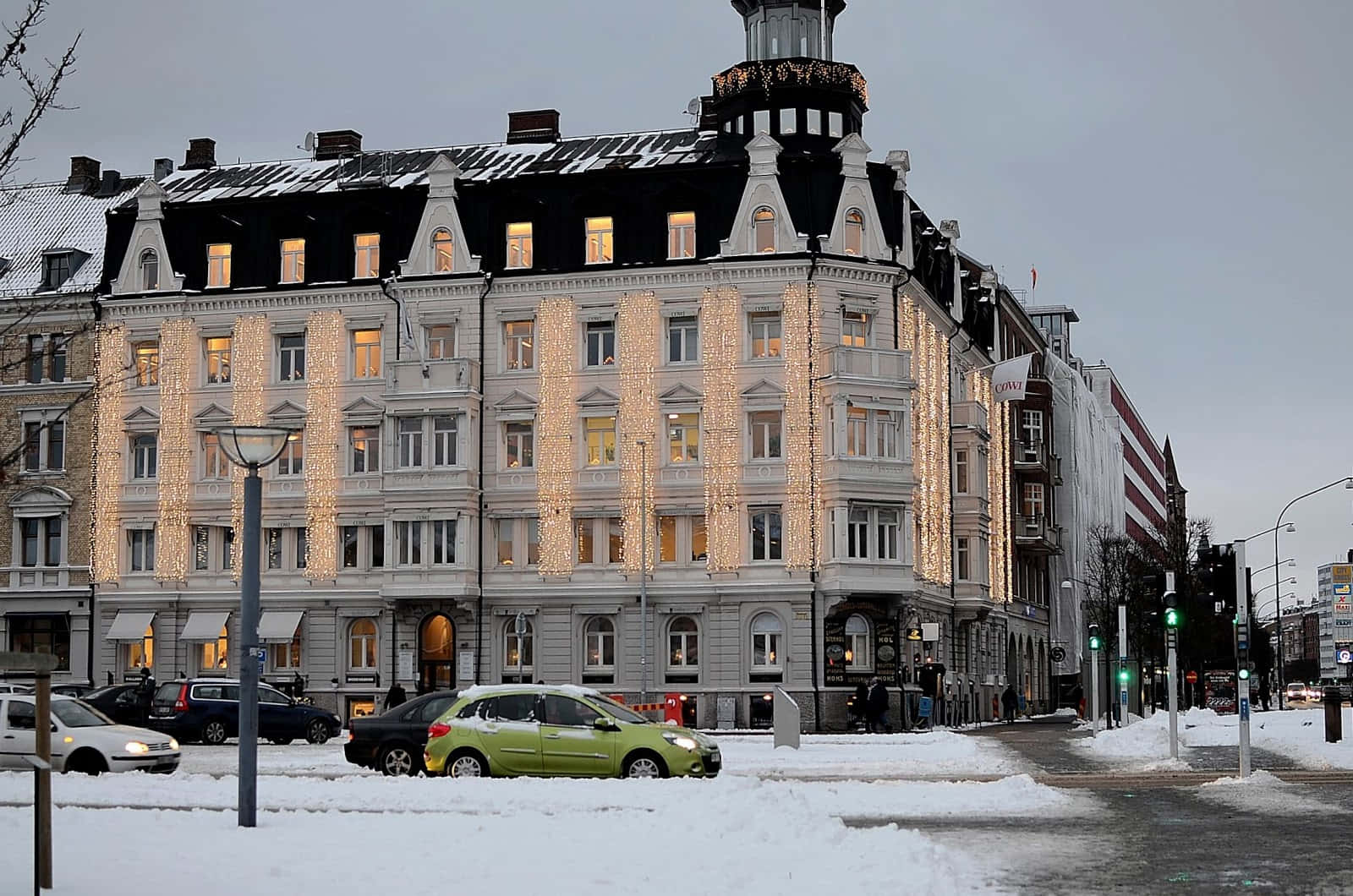 Helsingborg Winter Evening Architecture Wallpaper
