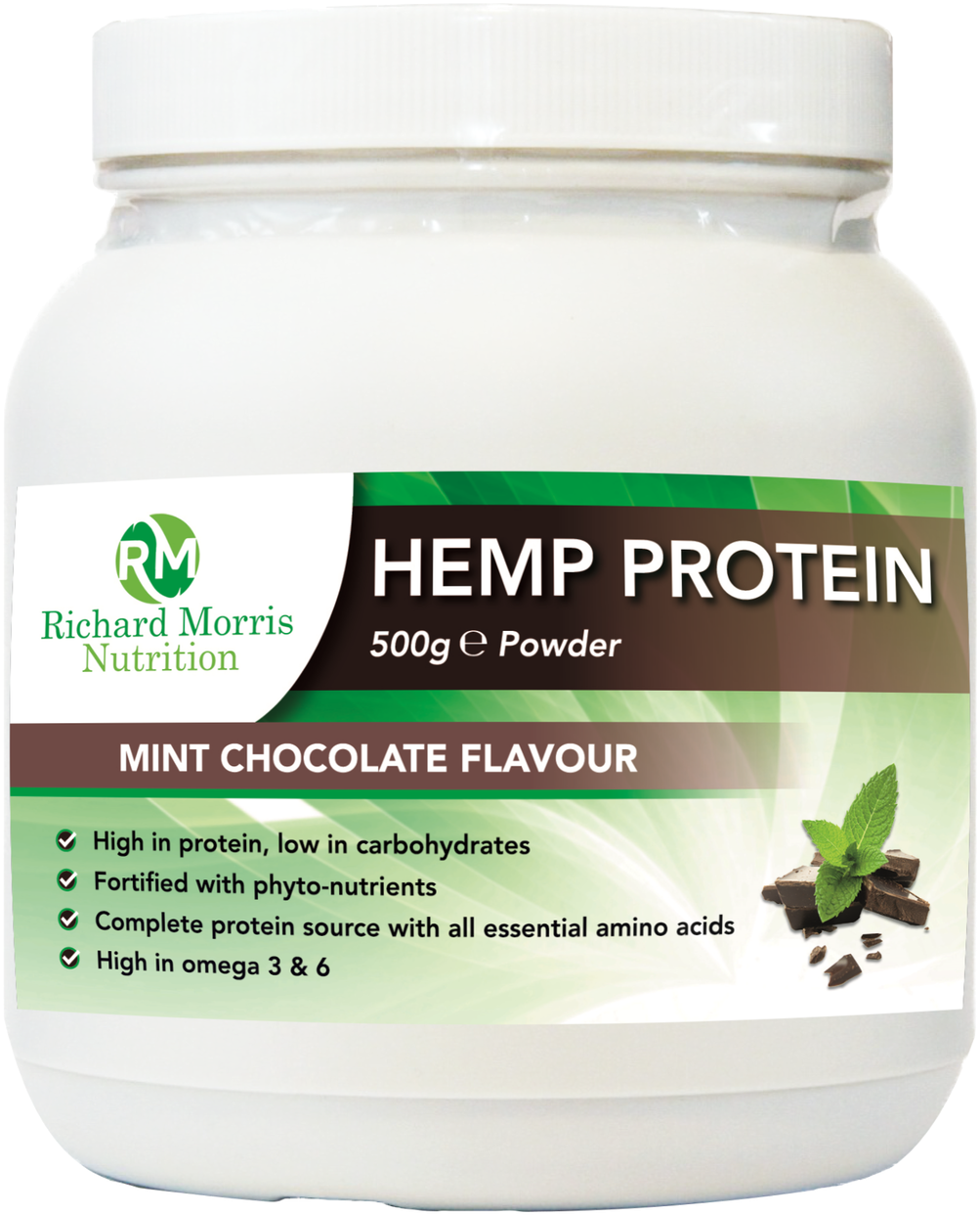 Hemp Protein Powder Mint Chocolate Flavor PNG
