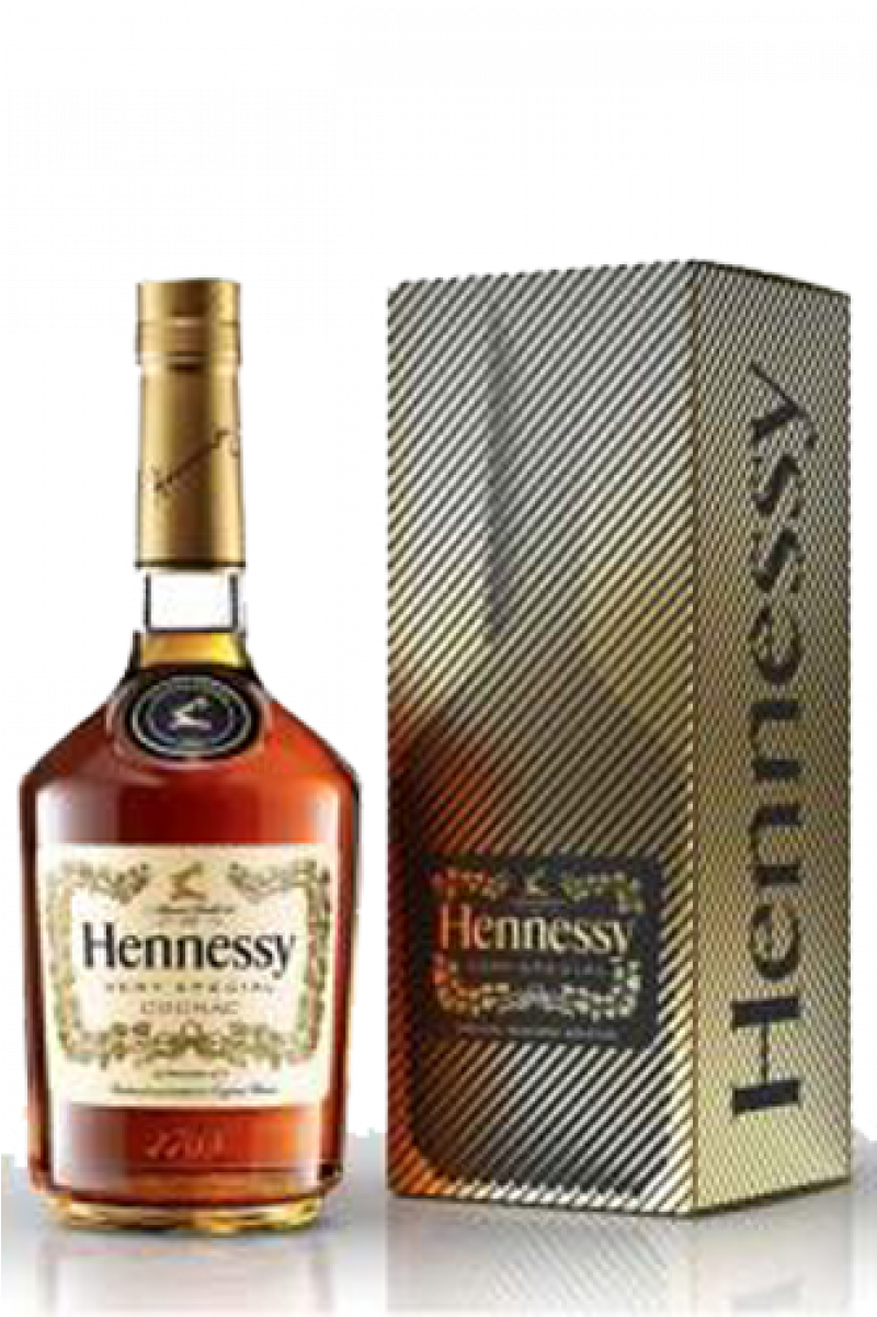 Hennessy Cognac Bottleand Box PNG