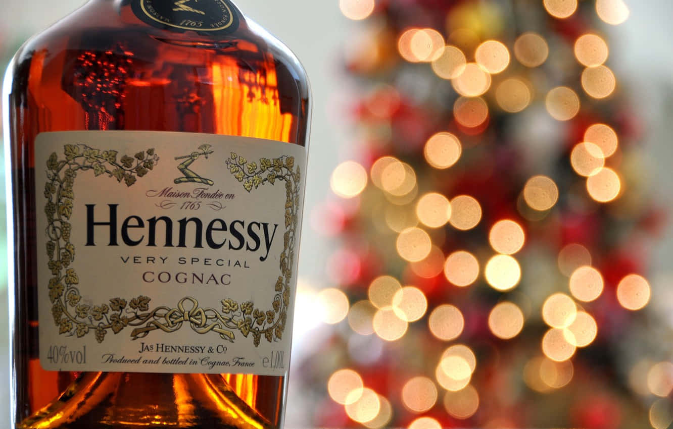 Hennessycon Un Albero Di Natale. Sfondo