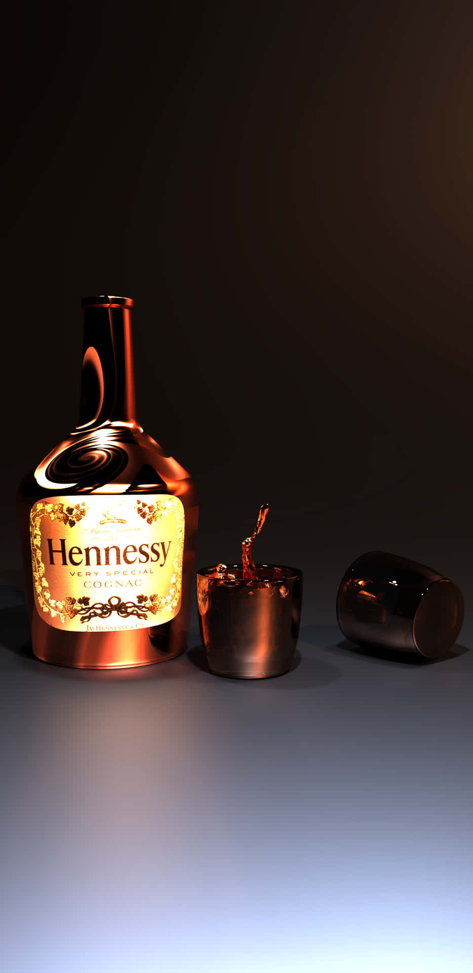 Glowing Hennessy Bottle Wallpaper