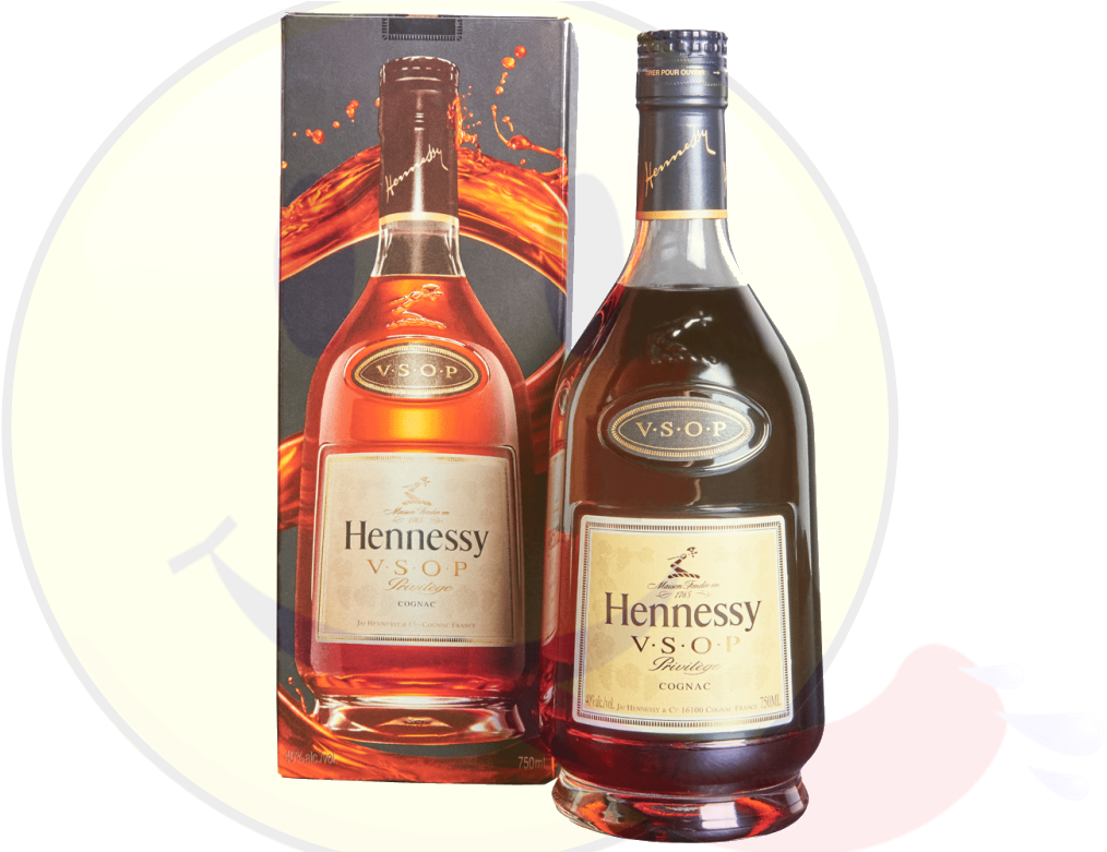 Hennessy V S O P Cognac Bottleand Box PNG