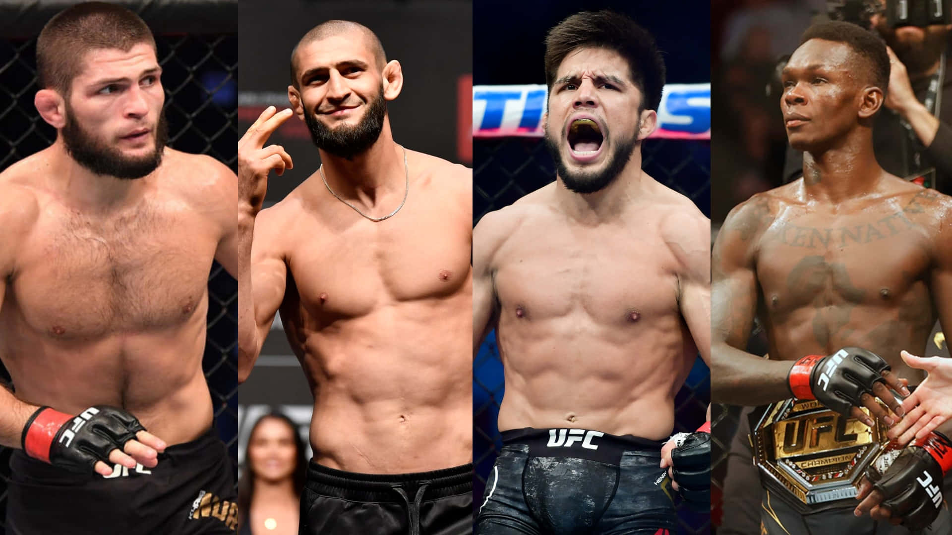 Henry Cejudo With Various MMA Fighters Collage Wallpaper